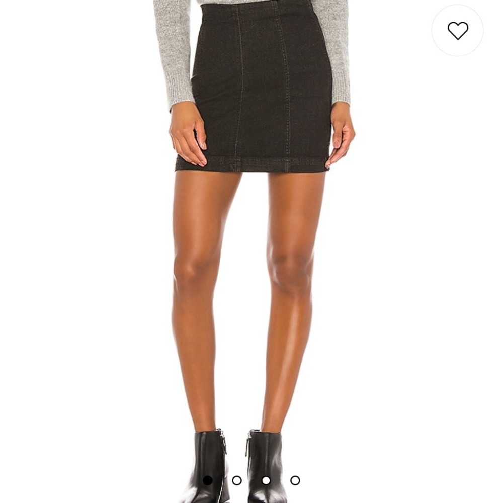 Black denim mini skirt free people
